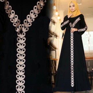  Baju  Muslim  Abaya Bordir Gamis  Maxi Dress Arab Saudi 