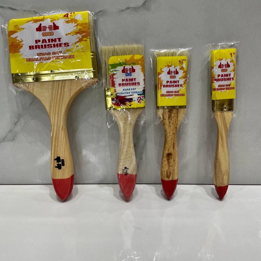 Kuas Cat Tembok / Kuas Cat Gagang Kayu / Merk GOOD