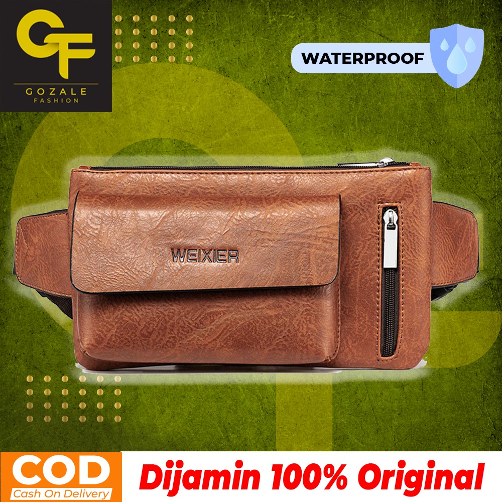 Tas Selempang Waistbag Pria Import Waterproof Original Premium WEIXIER 9526 - Gozale Fashion