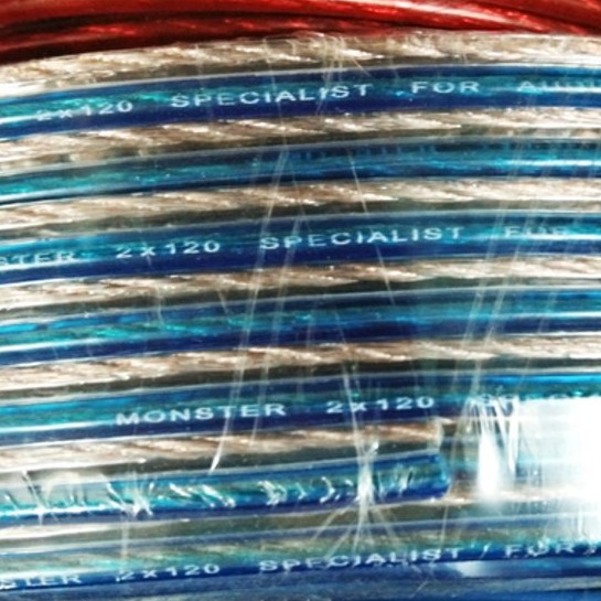 Kabel monster 2x120 kabel monster transparan 2x120 kabel transparan kabel audio monster meteran