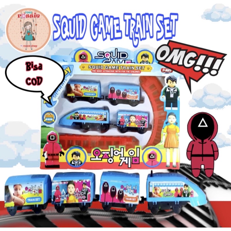 Mainan Kereta Api Squid Game/Train Play Set/Mainan Kereta Api Lengkap Murah/Mainan Squid Game/Mainan
