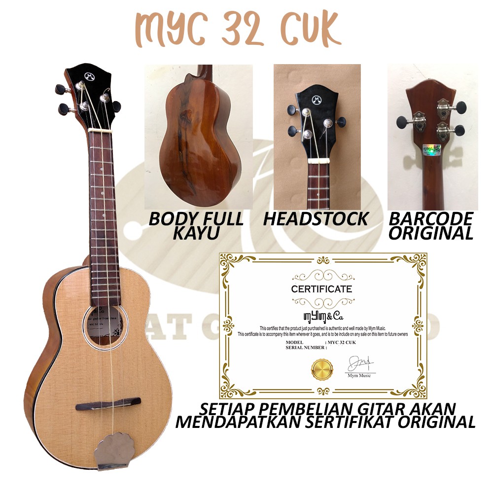 Ukulele / Kencrung Senar 3 / Cak Cuk Original Merk Mym&amp;Ca Bahan Full Kayu