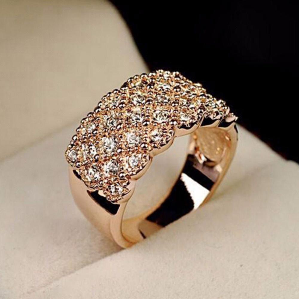 Timekey Cincin Wanita Hias Batu Zircon Untuk Pesta A1K1