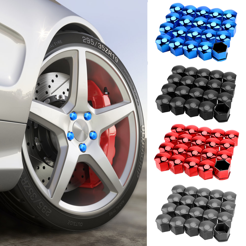 Lanfy 20 Pcs Cover Penutup Baut Velg Mobil Universal Anti Debu Warna-Warni Ukuran 17mm 19mm