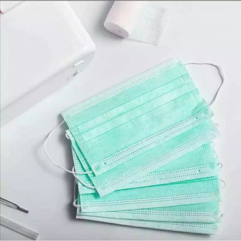 Masker Kain 3Ply Face Mask Anti Micro Debu Filter Masker Medis Kesehatan 50Pcs