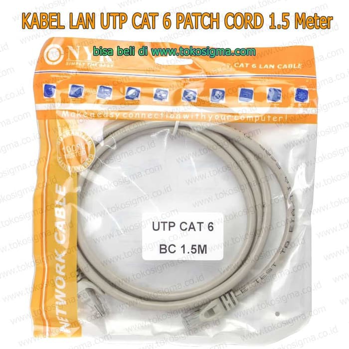 KABEL LAN 1.5 m cat6 INTERNET NETWORK PATCH CORD CAT 6 UTP RJ-45 NYK