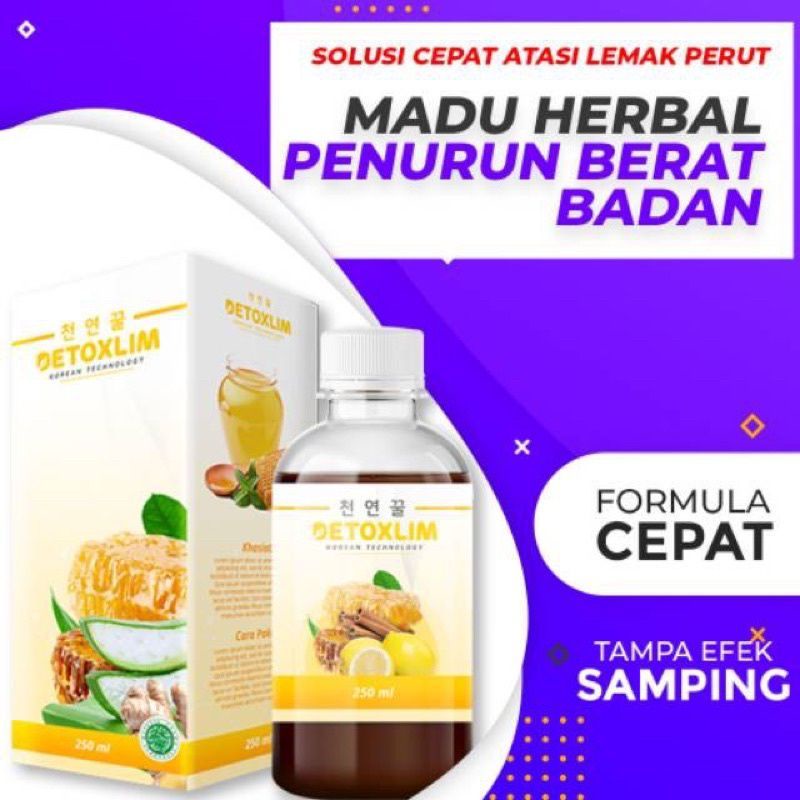 Madu Detoslim Asli Madu Penurun Berat Badan Detoxlim Madu Pelangsing Badan Diet Herbal Alami