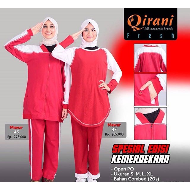 SETELAN BAJU OLAHRAGA MUSLIMAH QIRANI