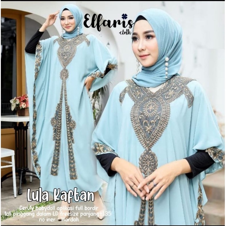 lula kaftan free size ceruty baby doll tali dalam pb 135