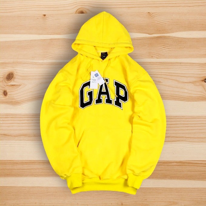 HOODIE GAP BASIC SCRIPT FONT MIDDLE BORDIR KUNING SWEATSHIRT