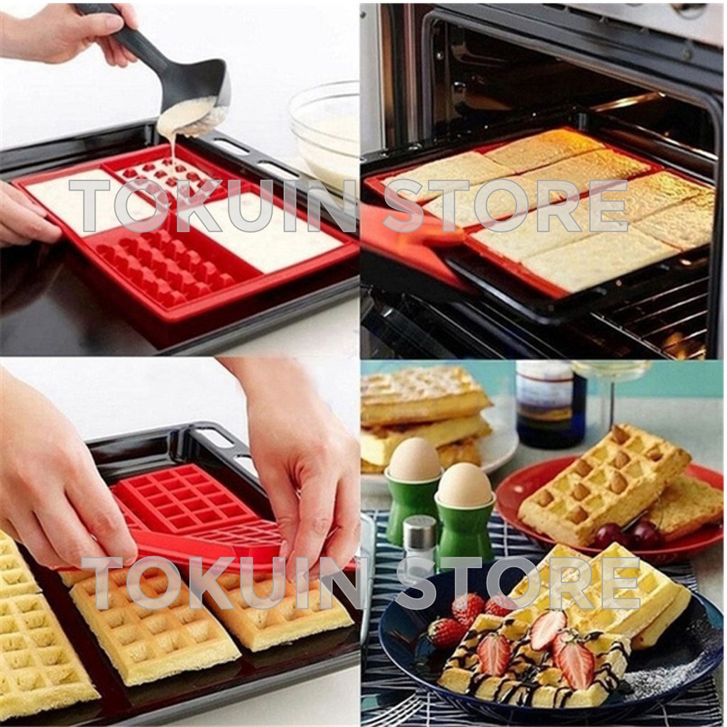 Cetakan Waffle Pancake Cetakan Kue Wafel Silikon Waffle Maker Cake