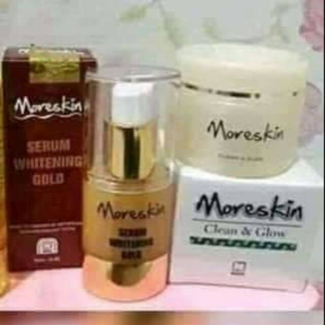 Paket Glowing produk NASA,cream moreskin dan serum whitening gold moreskin