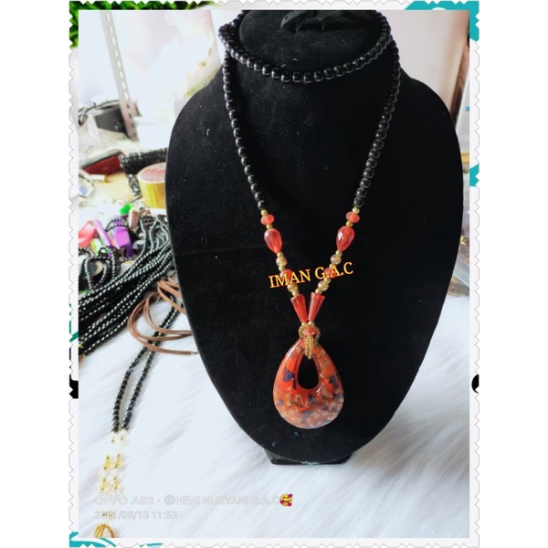 Kalung giok/kalung panjang fashion wanita/kalung hijab.kalung giok kaca premium