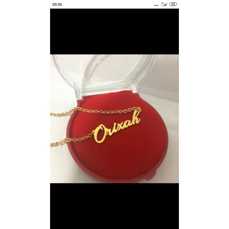 kalung nama lapis emas 24karat