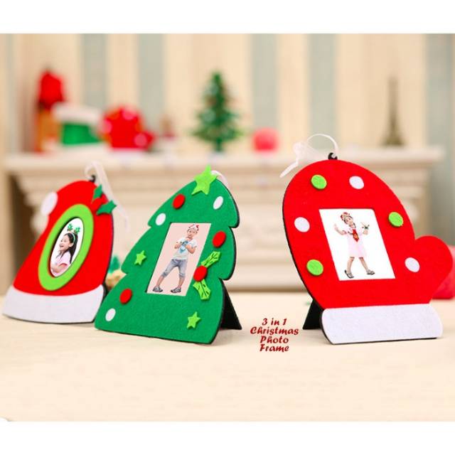 Murah Set Christmas Photo Frame Bingkai Foto Motif Natal 1 Set Isi 3 Motif Shopee Indonesia