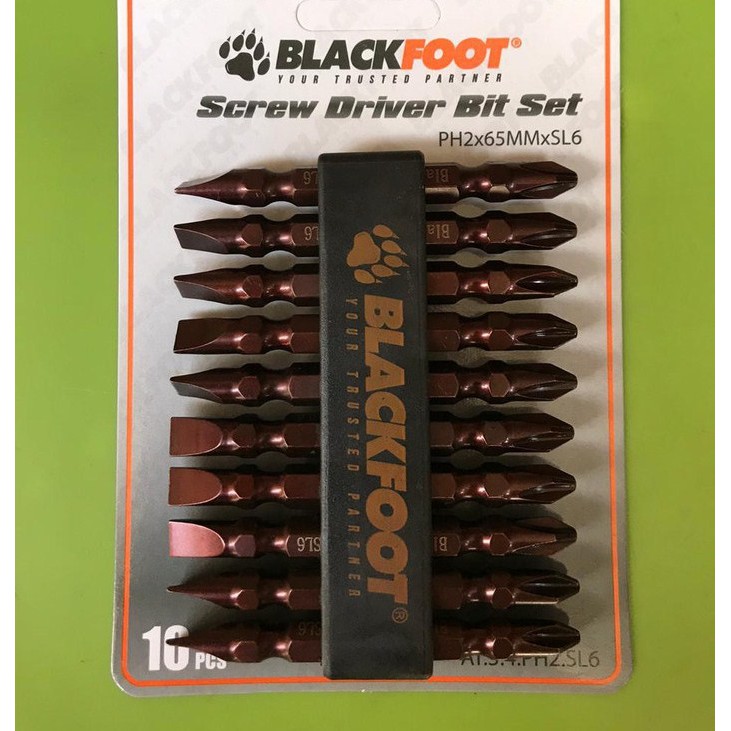 Mata Obeng Angin Mata Obeng Bor Plus Min 6x65 mm BlackFoot Plus Minus Drill Baut Sekrup Bolak Balik