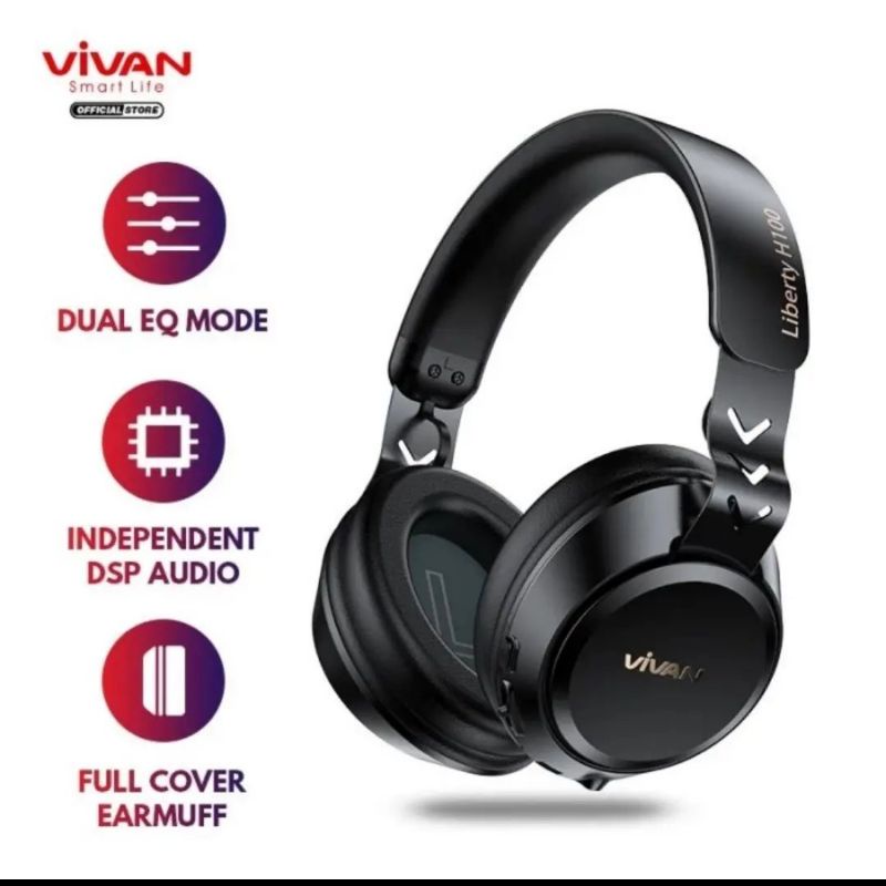VIVAN LIBERTY H100 Headphone Wireless Headset Bluetooth Extra Bass