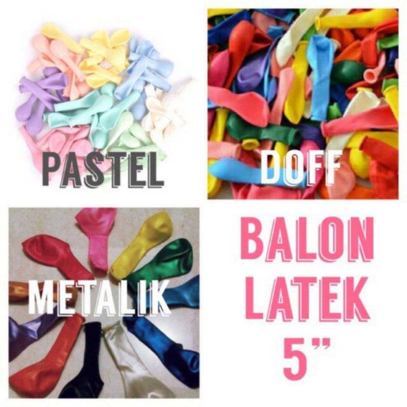 Jual Balon Latex Inch Pastel Metalik Doff Isi Pcs Shopee Indonesia