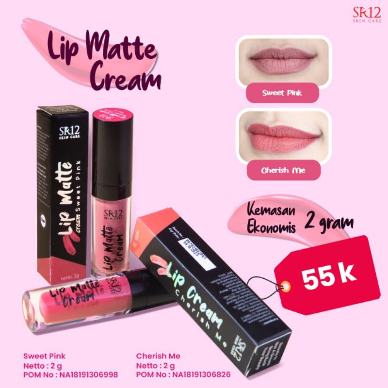 lipstik Matte Sr12/lip Matte cream Sr12/lipstik