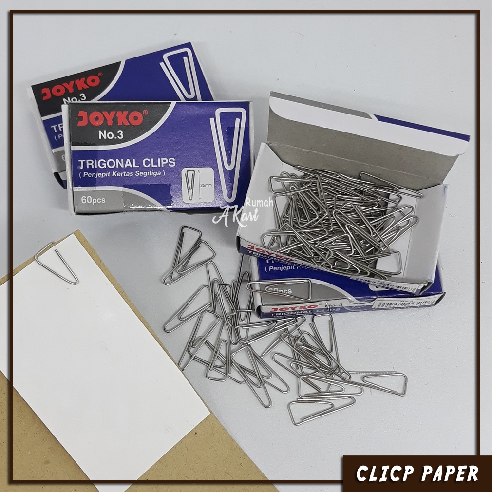 

Paper Trigonal Clip, Klip Penjepit Kertas Segitiga Joyko No. 3