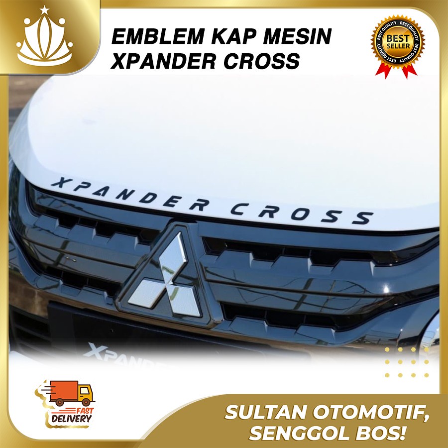 Emblem XPANDER CROSS Logo Tulisan Huruf Xpander Cross Chrome Kap Mesin