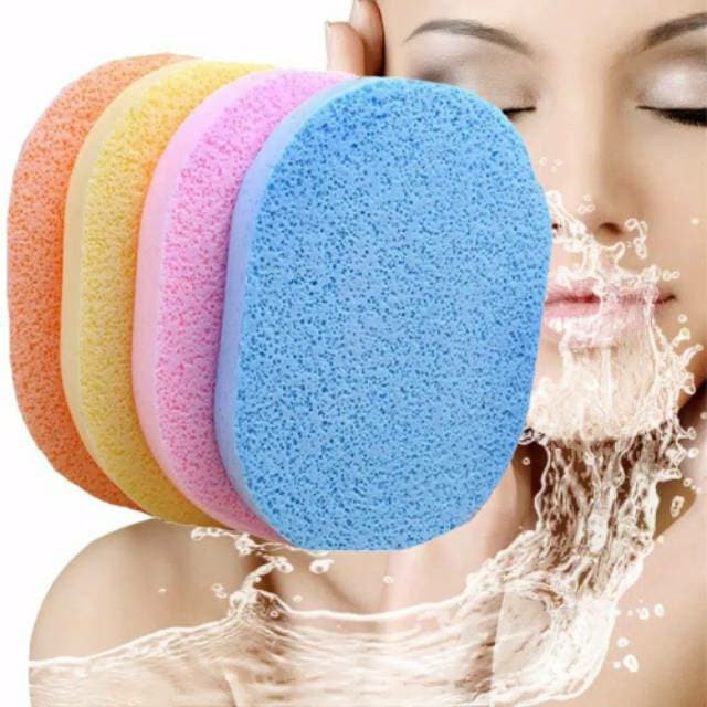 Spons Facial Oval - Face Sponge Cuci Muka Pembersih Wajah Spon Kecantikan Beauty