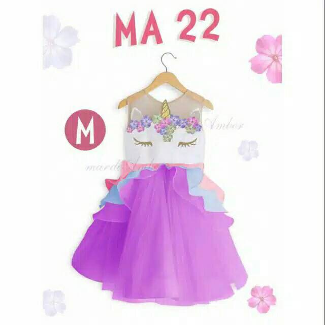 Gaun anak unicorn impor