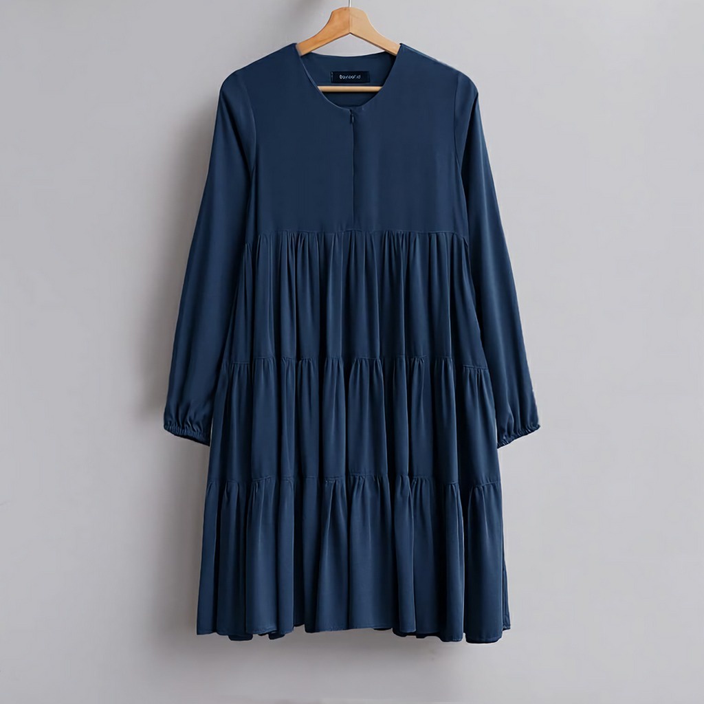 Kimora Serayu | Atasan Wanita Muslim| Tunik Varian Navy Blue | All Size | Atasan Wanita | Baju Konda