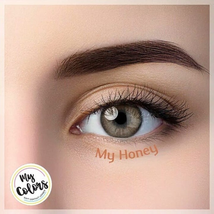 SOFTLENS MINUS DAN NORMAL OMEGA MY COLORS HONEY 15mm (0.00 sd -6.00) GRATIS TEMPAT SOFLEN