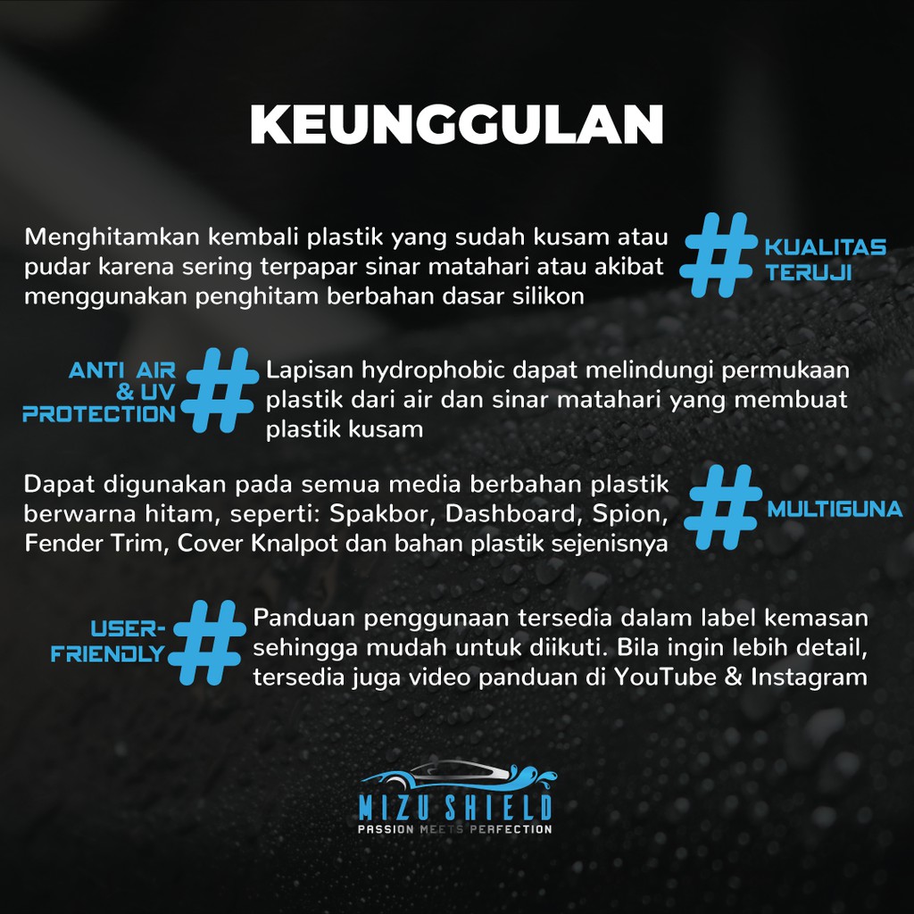 Penghitam Body Kasar Motor Semi Permanen by Mizu Shield C7-1