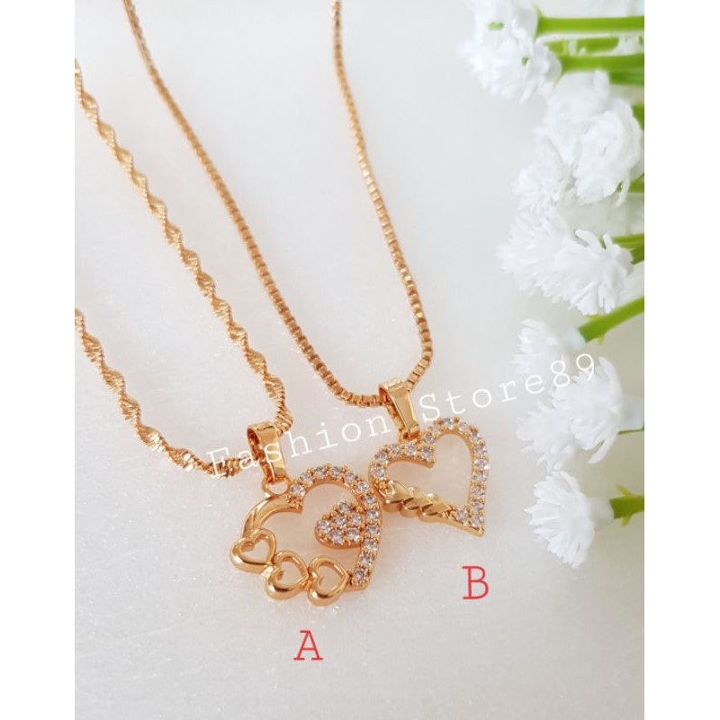 Xuping Love Kalung motif love unik simple elagant perhiasan lapis emas xuping impor