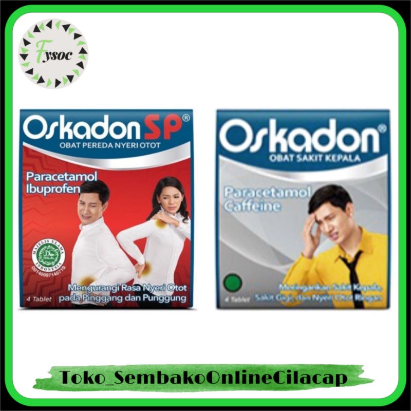 OSKADON SAKIT KEPALA DAN OSKADON SP @ 4 TABLET OBAT