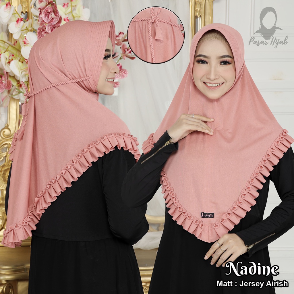 Kerudung Instan Tali Kepang NADINE Jilbab Instan Jersey Airis Hijab Terbaru Pasar Hija'b