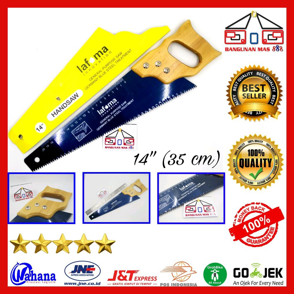 GERGAJI KAYU 14 IN LAFUMA BAGUS - GERGAJI TUKANG MURAH - GERGAJI KECIL - GERGAJI POTONG - GERGAJI