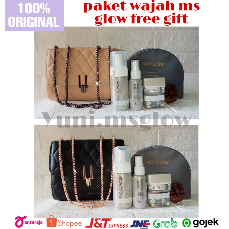 (BISA COD) MS GLOW PAKET WAJAH FREE GIFT-3