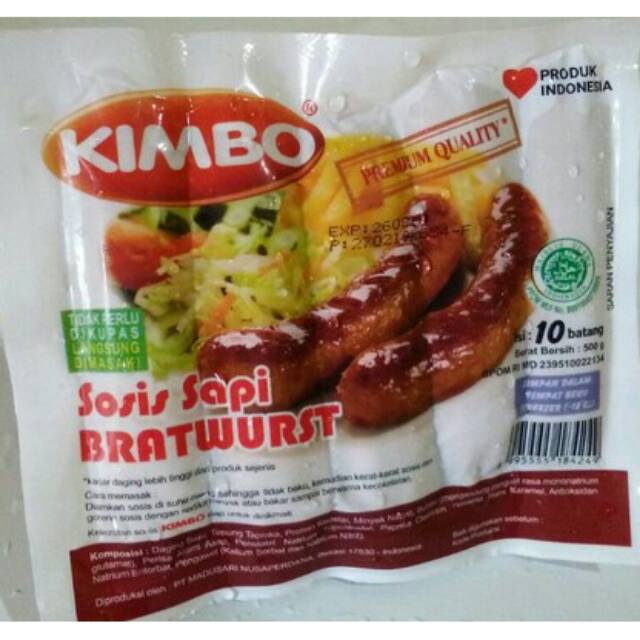 Sosis sapi bratwurst kimbo original isi 10 pcs | Shopee