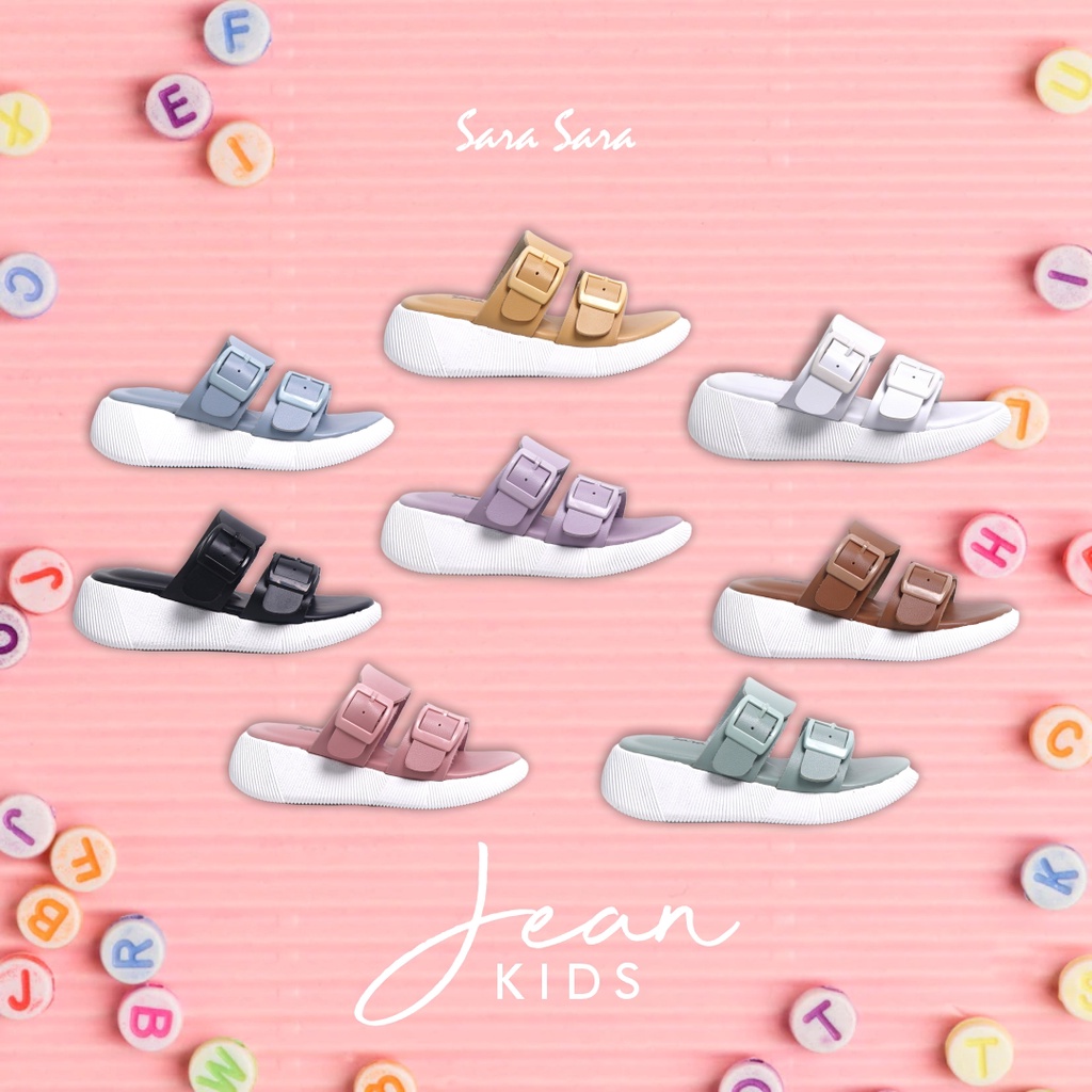 Sara Sara JEAN KIDS A Sandal Slop Anak Perempuan sandal gesper ban dua sandal empuk anak terbaru