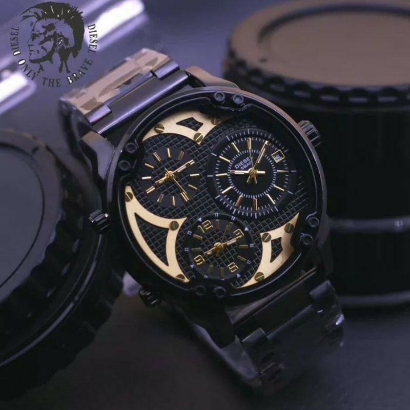 ( COD ) DIESEL ORI JAM PRIA TRIPLE TIME STAINLES