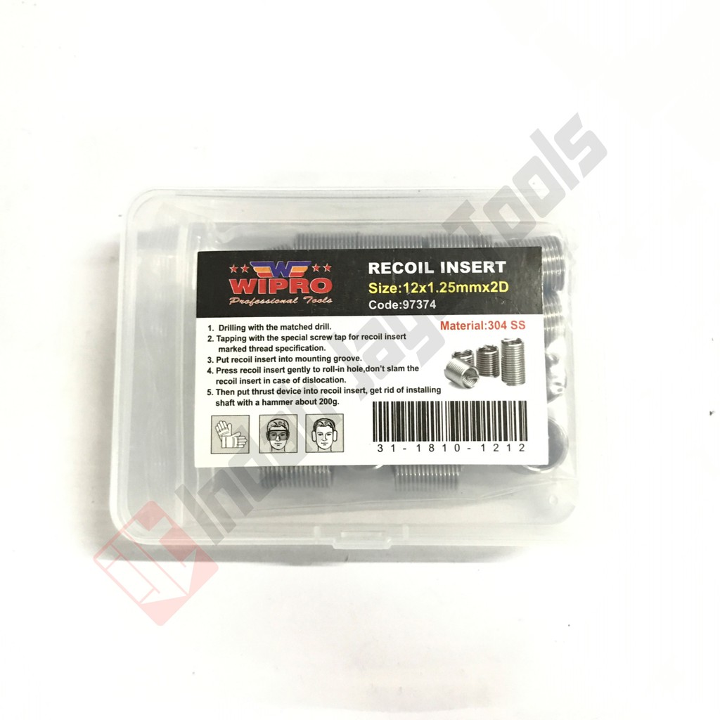 WIPRO 97374 Grip Coil M 12 x 1.25 2D Tap Drat Tambah Daging Recoil Insert