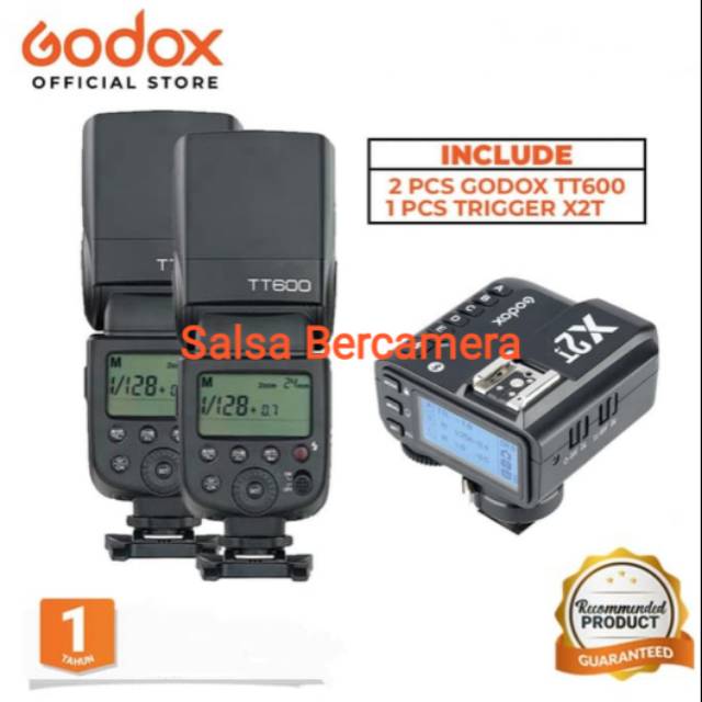 Godox TT600 Universal 2pc + Trigger X2T For Nikon Paket Godox TT600 2pc Plus Trigger X2T For Nikon