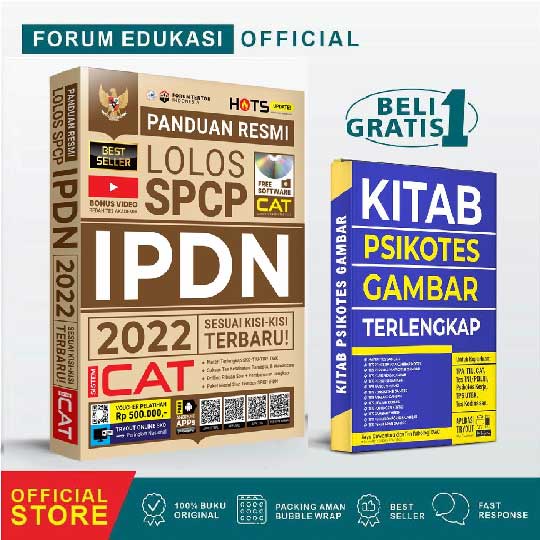 BUKU IPDN 2021 - 2022 PANDUAN LOLOS SPCP IPDN NEW UPDATE BONUS BUKU KITAB PSIKOTES GAMBAR