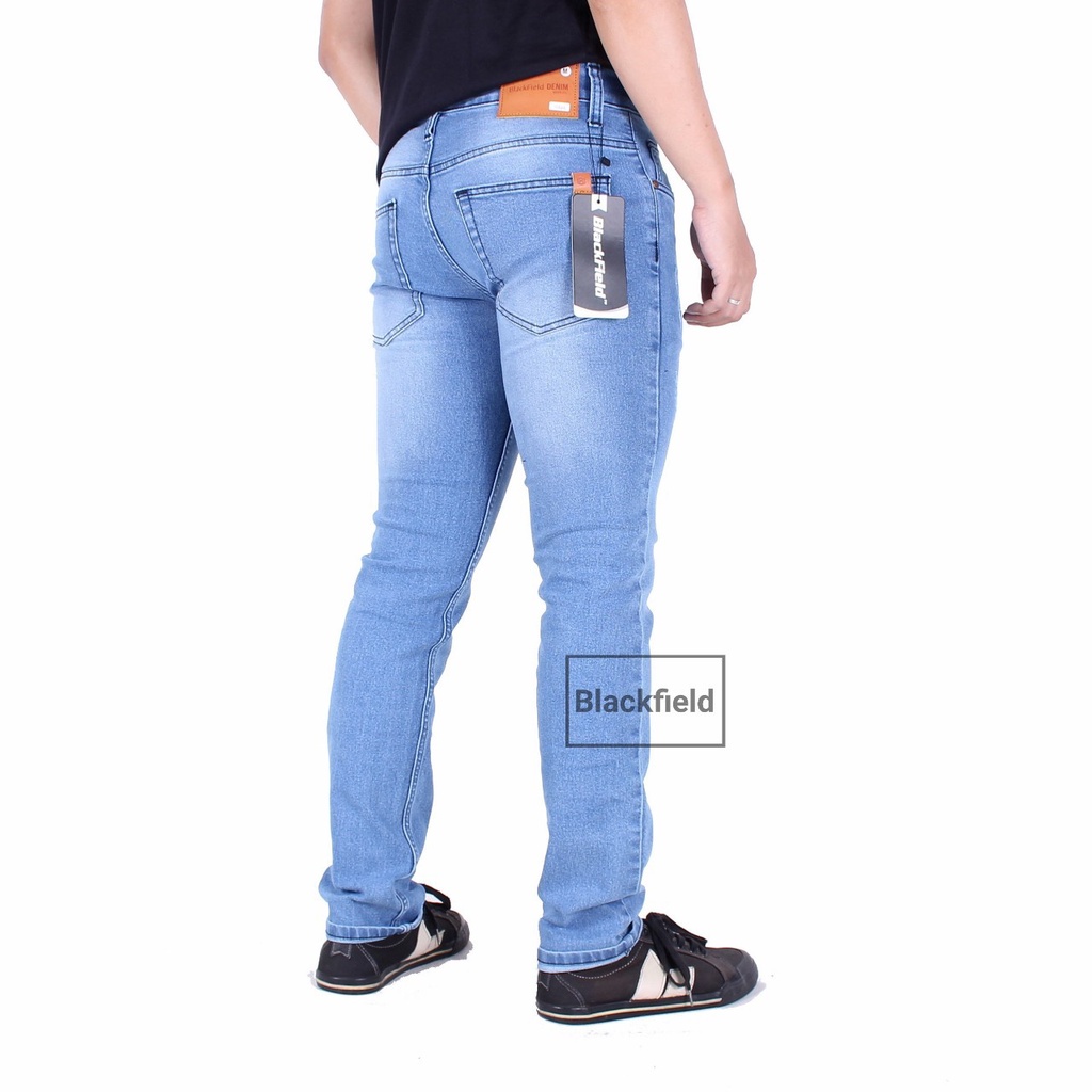 Celana Jeans Sobek Pria Panjang Slim Fit / Celana Denim Cowok Riped Lutut