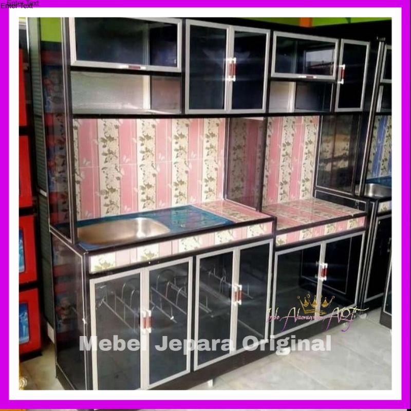 Kitchen Set Besar - Wastafel & Meja Kompor - Rak Dapur Bahan Alumunium