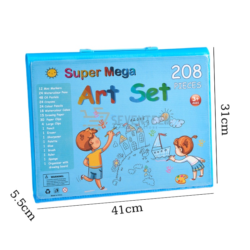 SEVENTEEN ART SET ISI 208 ARTSET PENSIL WARNA ANAK KRAYON SET ISI 208 PENSIL WARNA MELUKIS GAMBAR COLOURING PENCIL