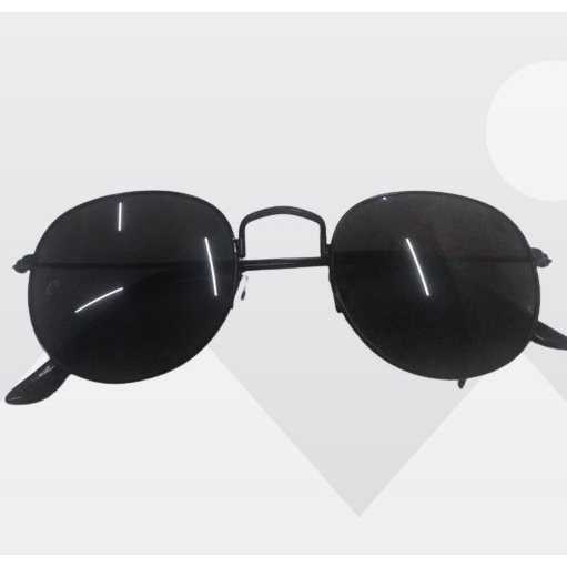 ✅COD [BBS] Kacamata Oval Korea Retro Pria dan Wanita-KC Hitam Frame Hitam