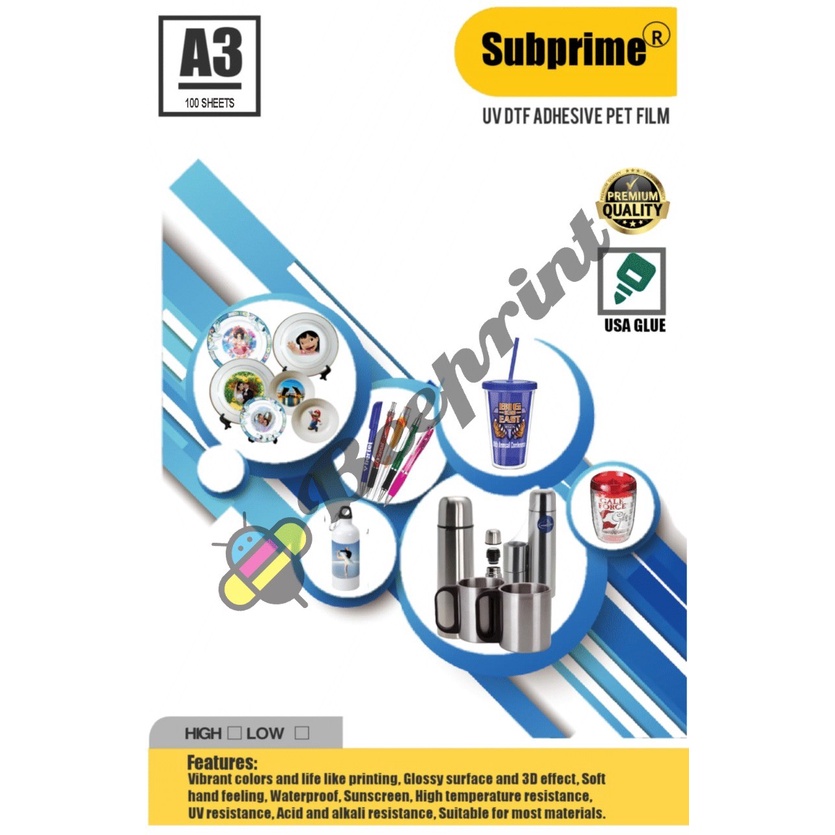 

UV DTF ADHESIVE PET FILM SUBPRIME GROSIR