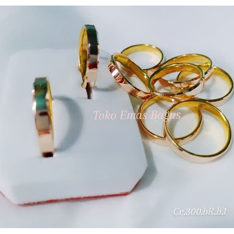 Cincin emas asli kadar 300%/6k simpel polos elegant