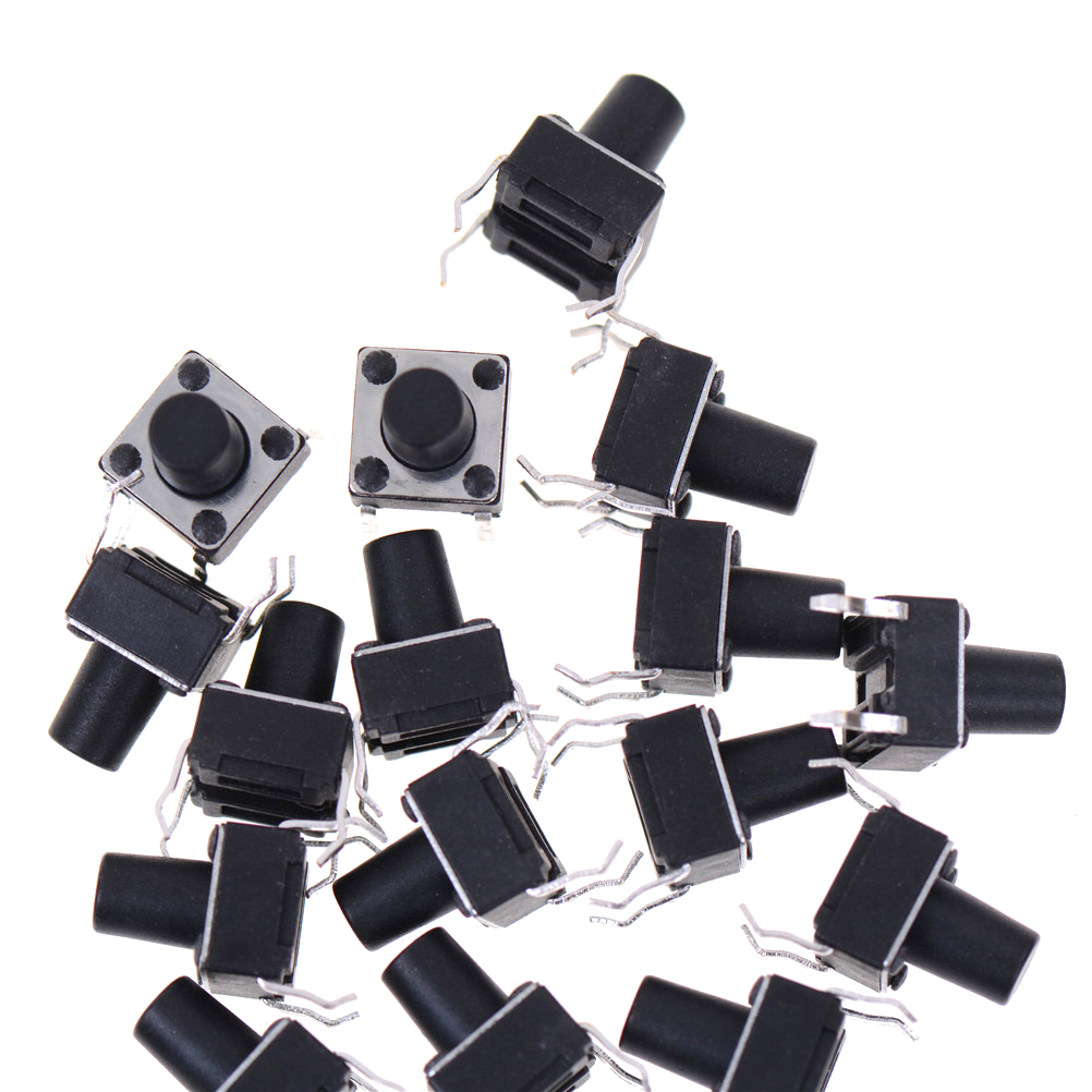 50pcs Tombol Tekan Tactile Mikro 4 Pin Ukuran 6x6 X 8mm