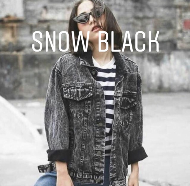 Jaket Jeans SnowBlack Pria dan Wanita Premium Quality