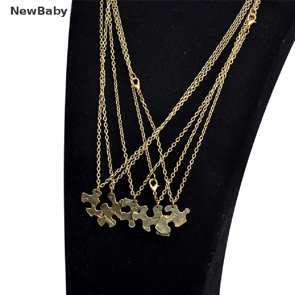 5pcs / 1 Set Kalung Rantai Liontin Puzzle Jigsaw Interlocking Untuk Sahabat